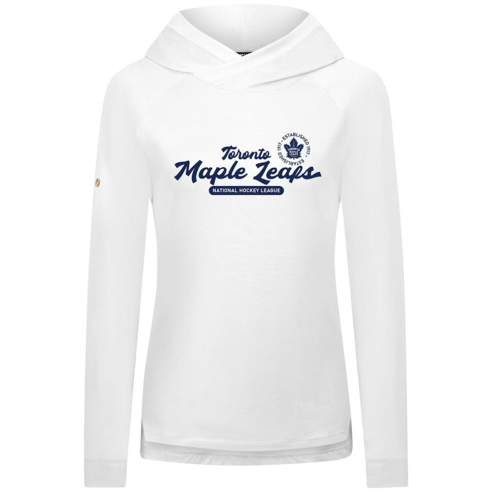 Toronto Maple Leafs Levelwear Women's Slender Monument Raglan Pullover Hoodie - White | NHL sale