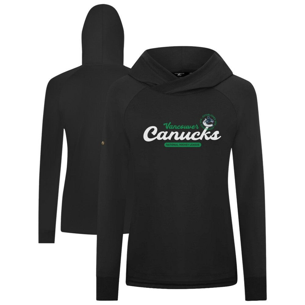 Vancouver Canucks Levelwear Women's Slender Monument Raglan Pullover Hoodie - Black | NHL sale