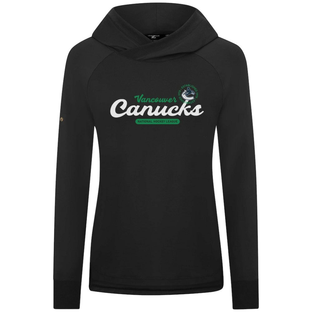 Vancouver Canucks Levelwear Women's Slender Monument Raglan Pullover Hoodie - Black | NHL sale