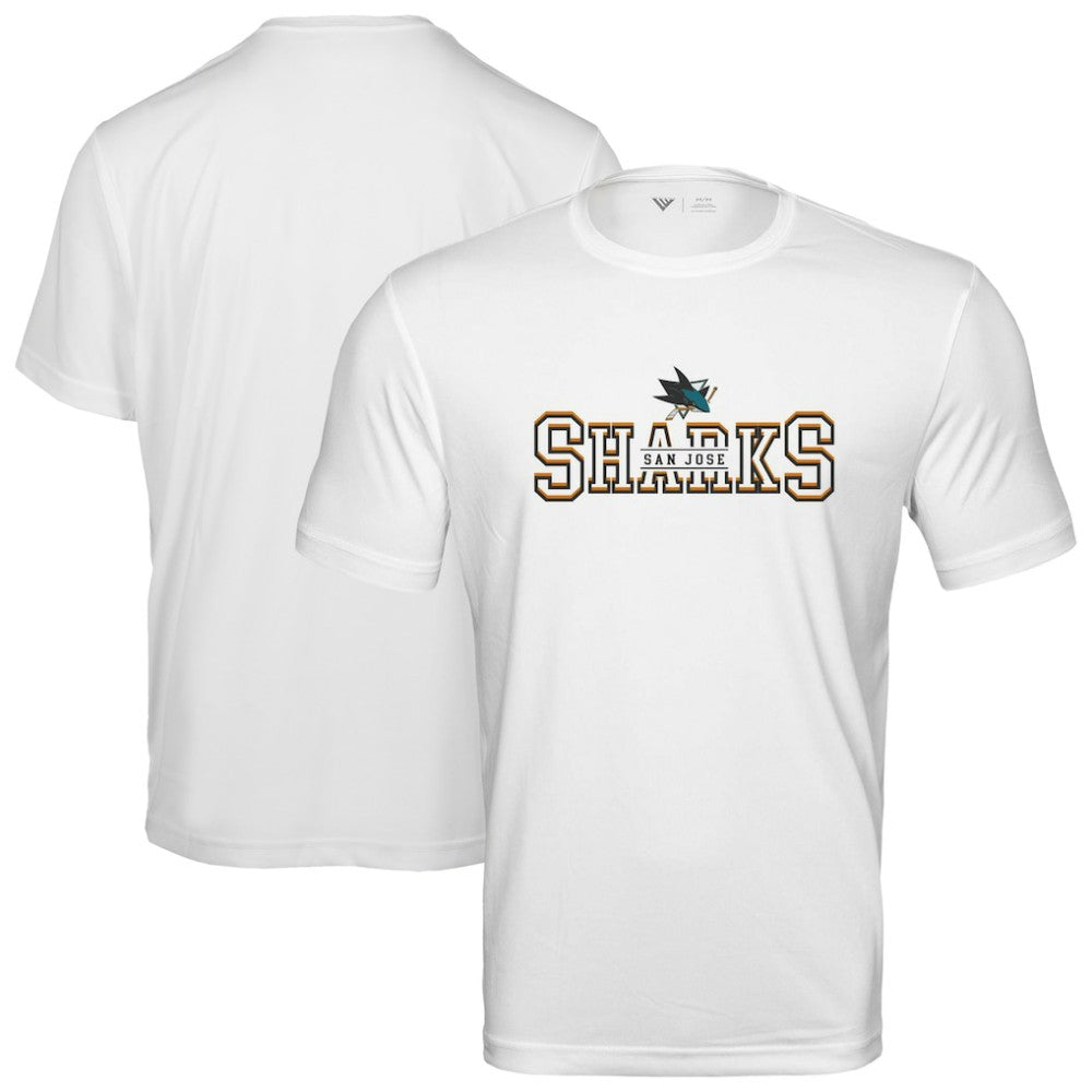 San Jose Sharks Levelwear Anthem Journey Performance T-Shirt - White | NHL Lifestyle