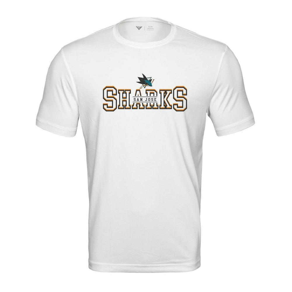 San Jose Sharks Levelwear Anthem Journey Performance T-Shirt - White | NHL Lifestyle