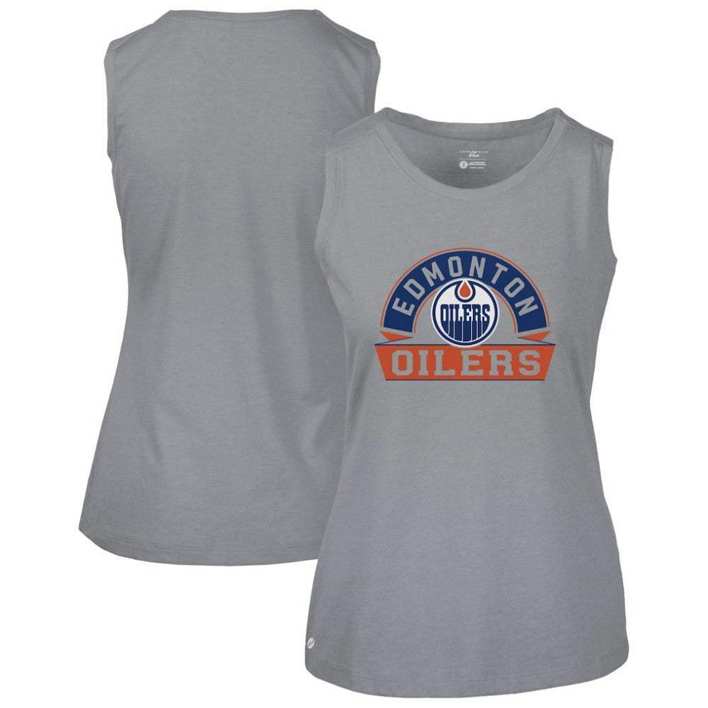 Edmonton Oilers Levelwear Women's Macy Banner Arch Tank Top - Gray | NHL near me