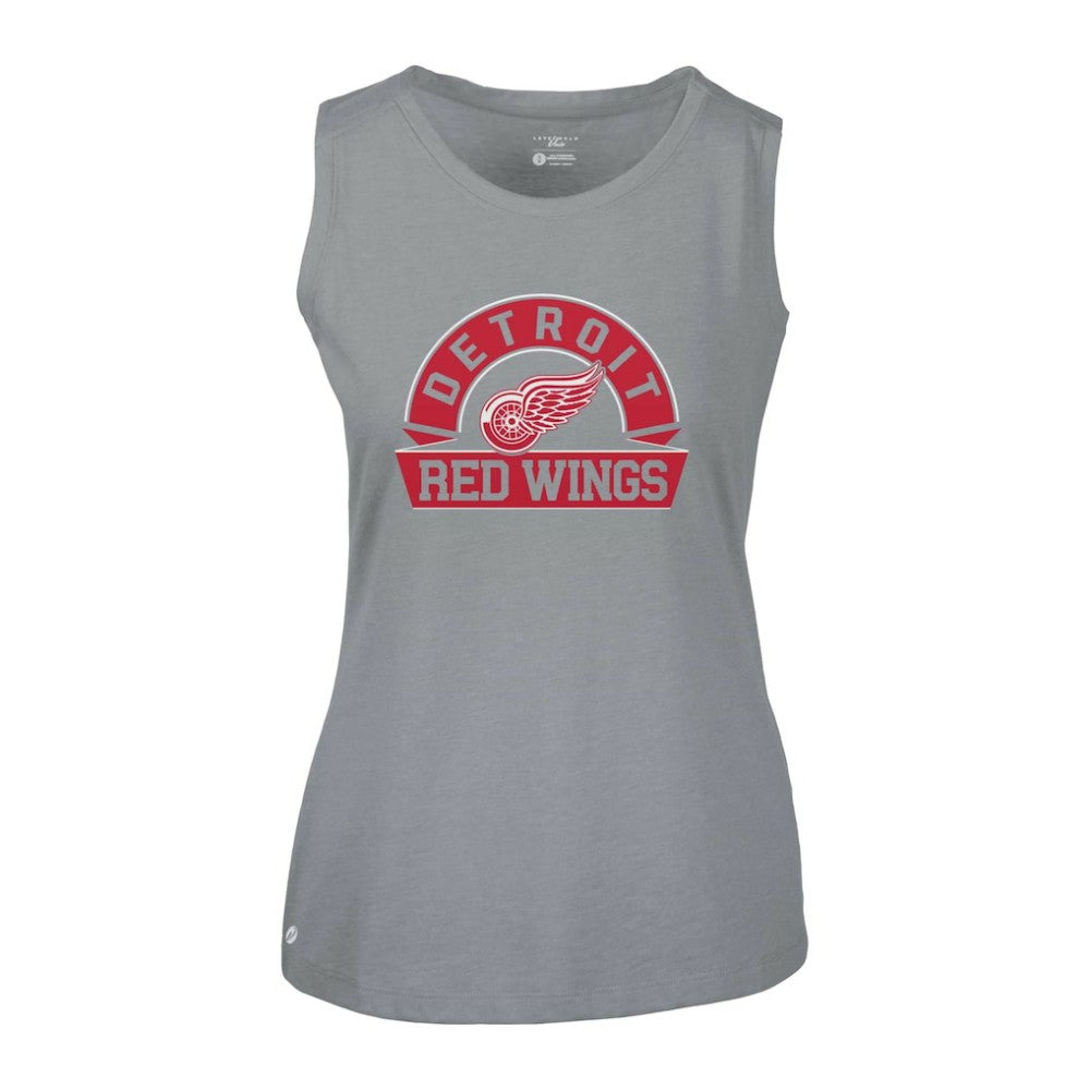 Detroit Red Wings Levelwear Women's Macy Banner Arch Tank Top - Gray | NHL Clearance