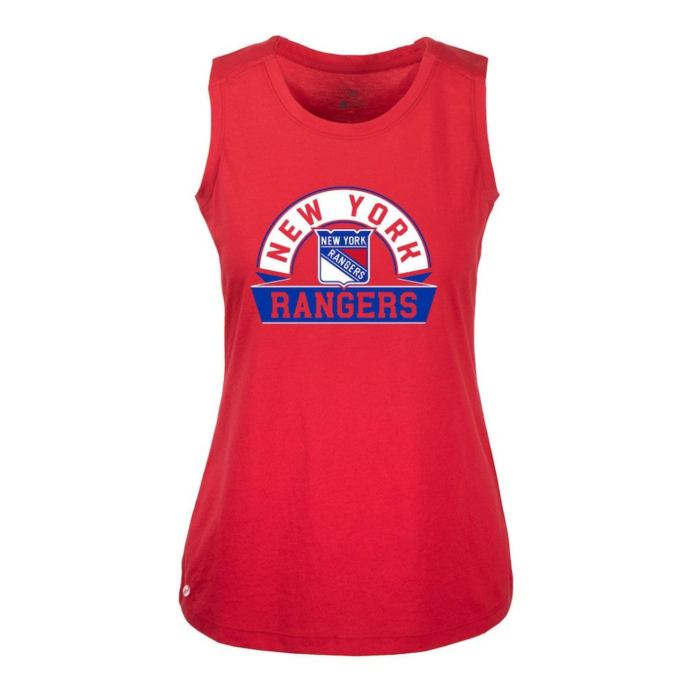 New York Rangers Levelwear Women's Macy Banner Arch Tank Top - Red | NHL Lifestyle