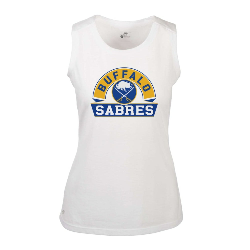 Buffalo Sabres Levelwear Women's Macy Banner Arch Tank Top - White | NHL online
