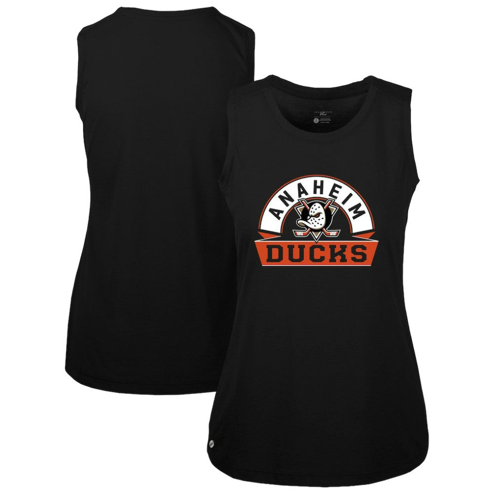 Anaheim Ducks Levelwear Women's Macy Banner Arch Tank Top - Black | NHL sale