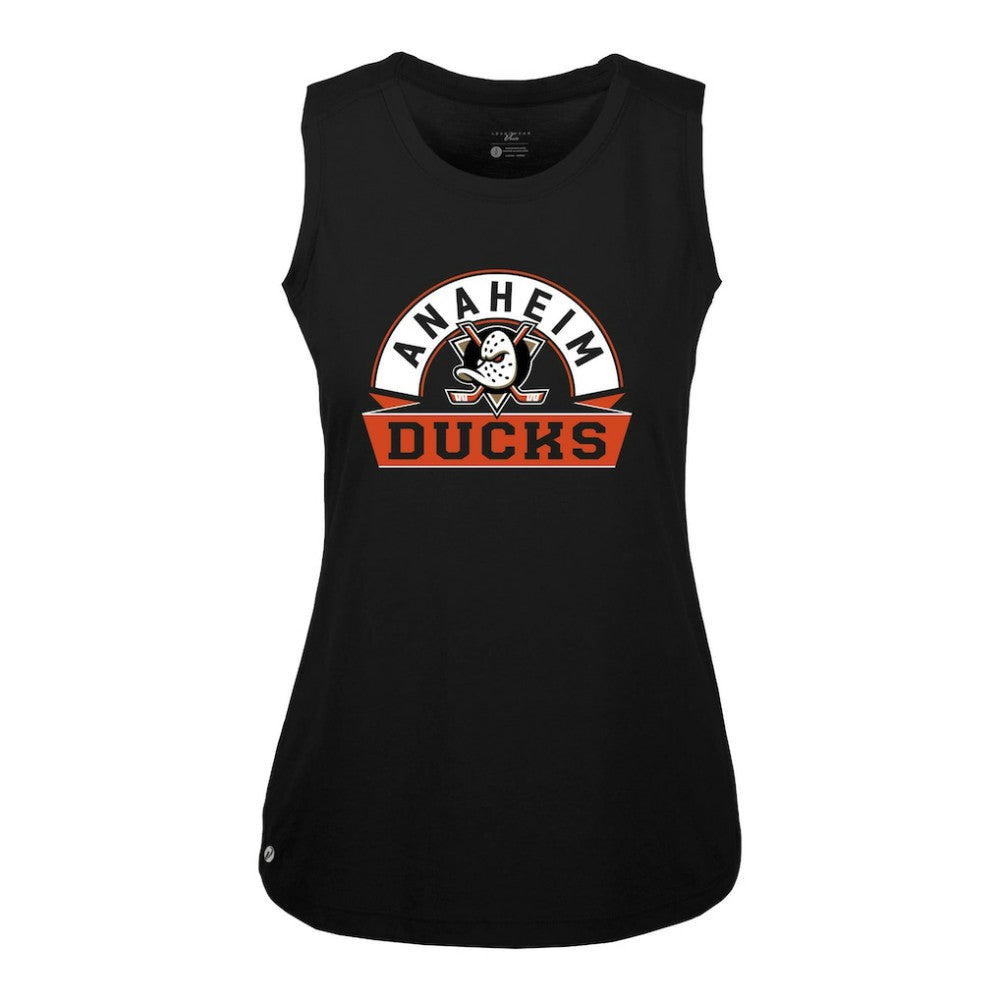 Anaheim Ducks Levelwear Women's Macy Banner Arch Tank Top - Black | NHL sale