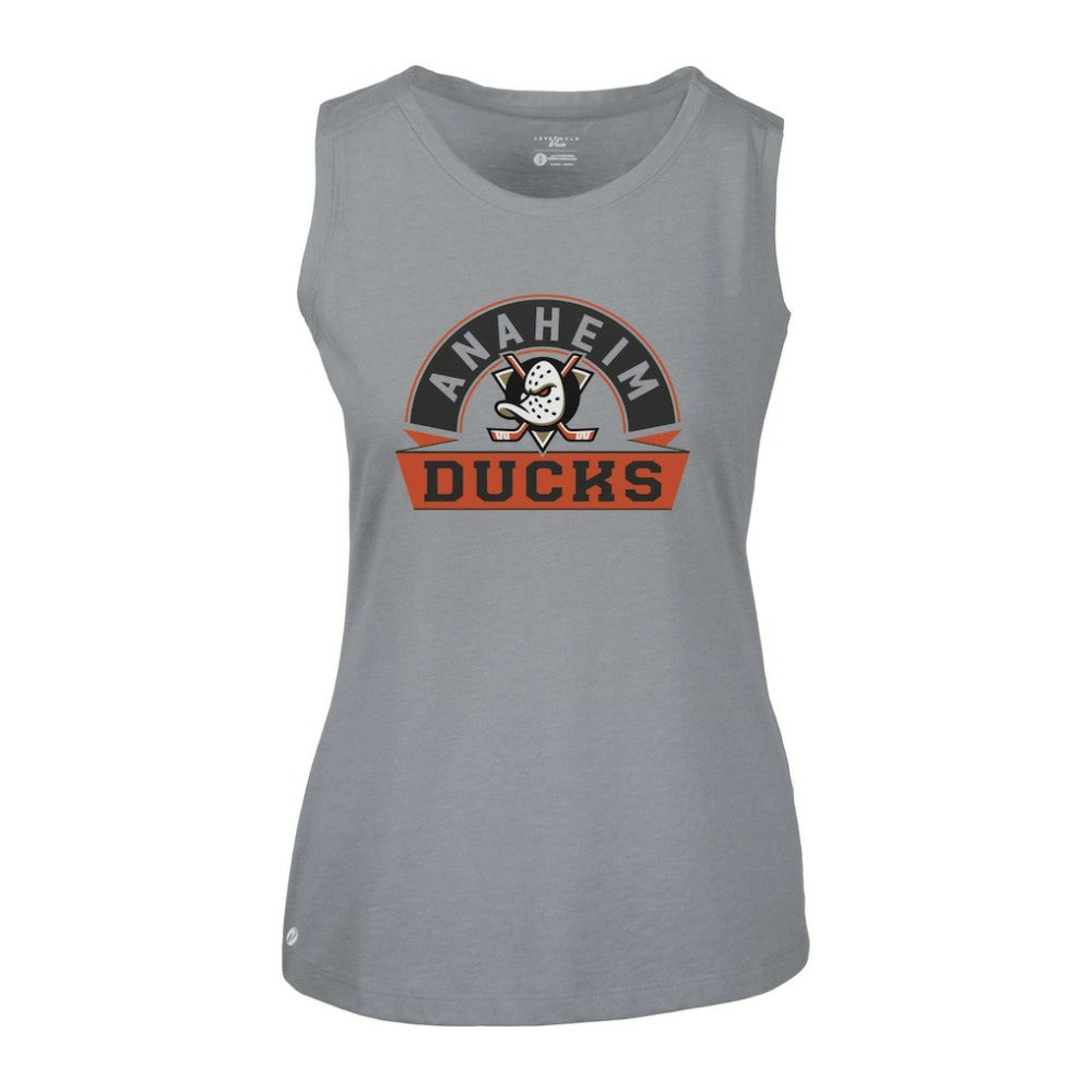 Anaheim Ducks Levelwear Women's Macy Banner Arch Tank Top - Gray | NHL on sale