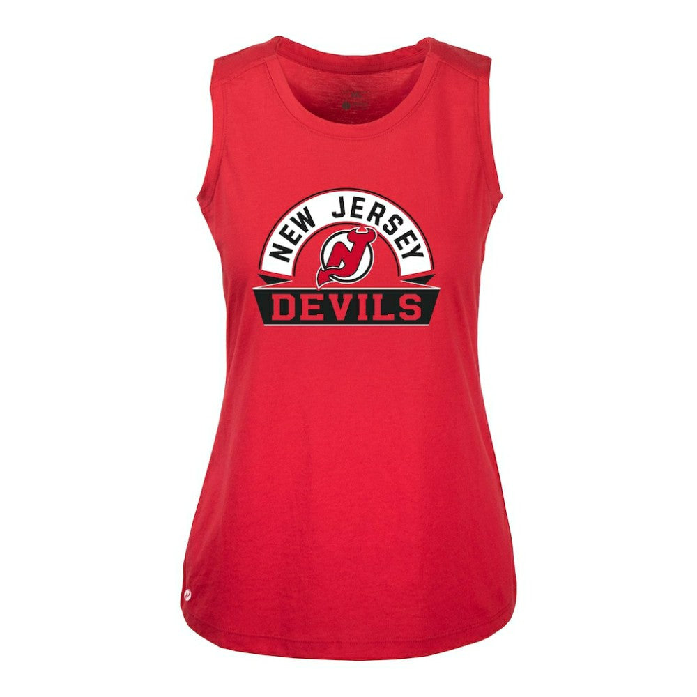 New Jersey Devils Levelwear Women's Macy Banner Arch Tank Top - Red | NHL online