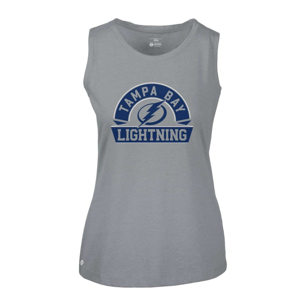 Tampa Bay Lightning Levelwear Women's Macy Banner Arch Tank Top - Gray | NHL Clearance