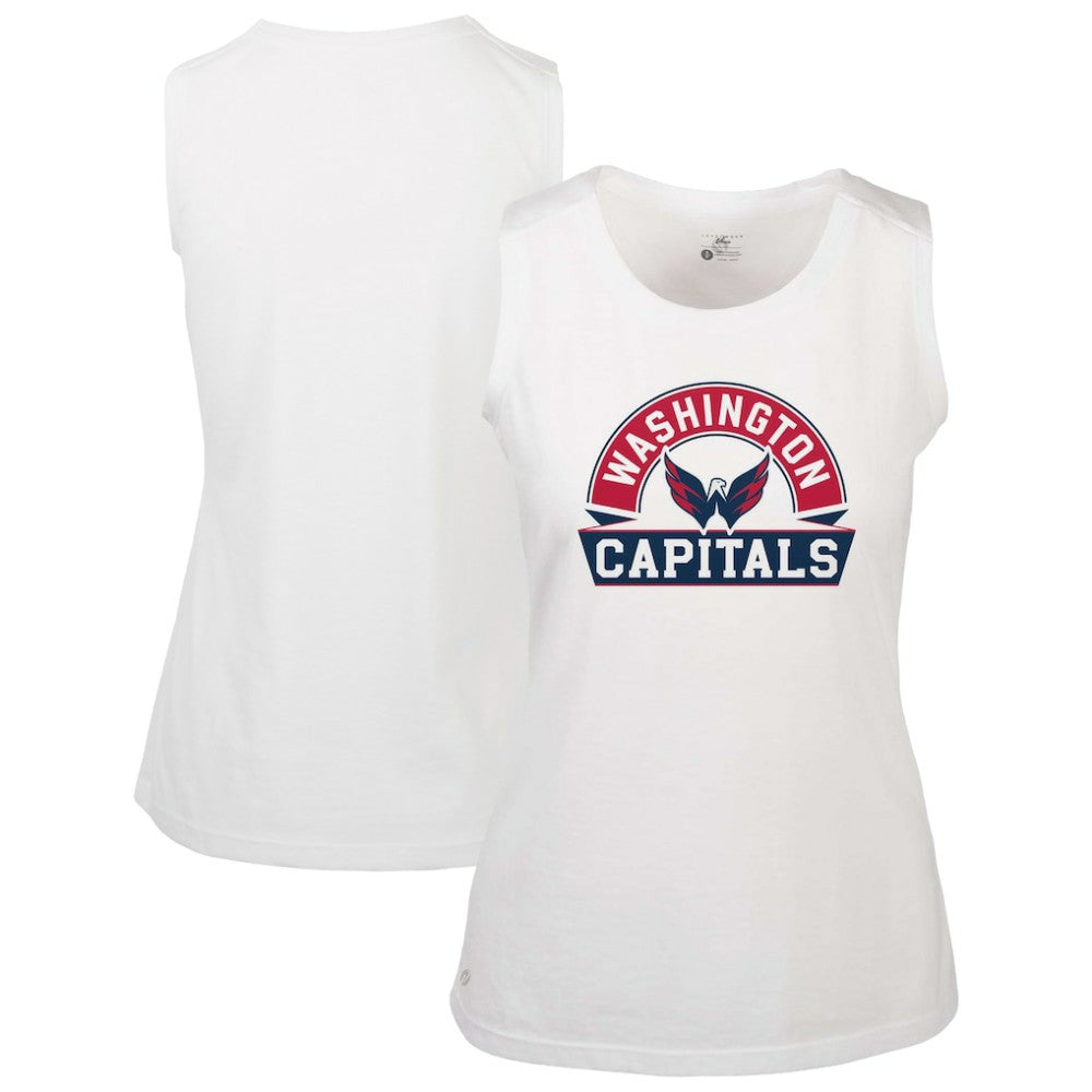 Washington Capitals Levelwear Women's Macy Banner Arch Tank Top - White | NHL Lifestyle