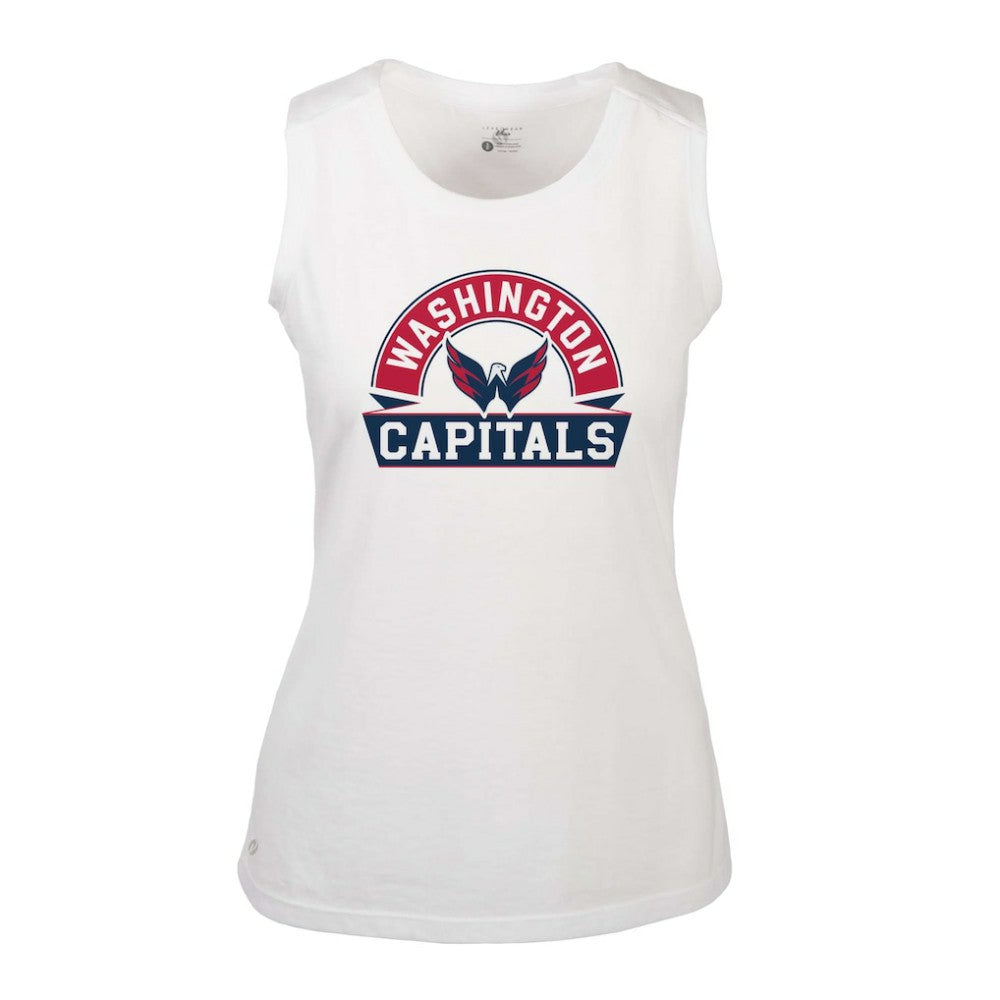 Washington Capitals Levelwear Women's Macy Banner Arch Tank Top - White | NHL Lifestyle