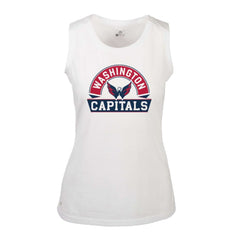 Washington Capitals Levelwear Women's Macy Banner Arch Tank Top - White | NHL Lifestyle