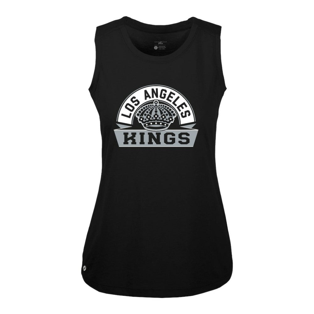 Los Angeles Kings Levelwear Women's Macy Banner Arch Tank Top - Black | NHL Lifestyle