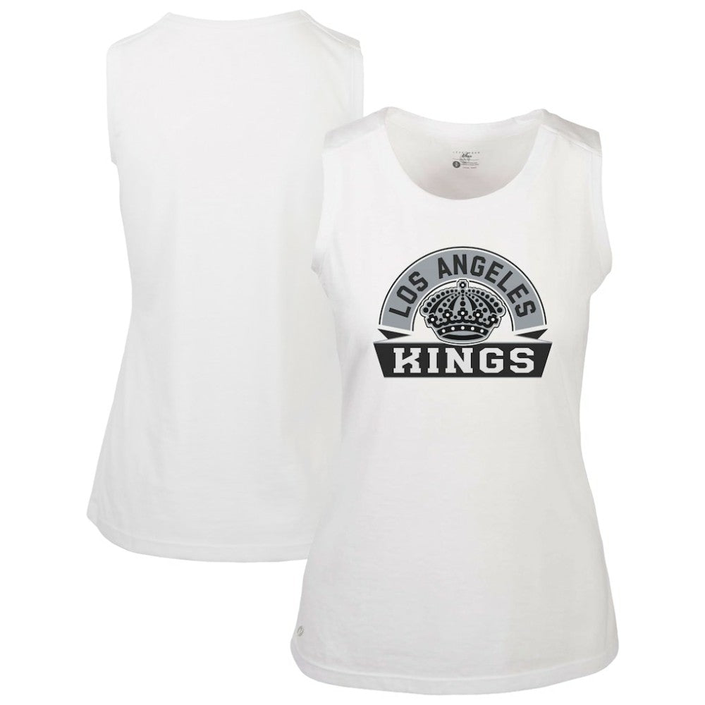 Los Angeles Kings Levelwear Women's Macy Banner Arch Tank Top - White | NHL Clearance