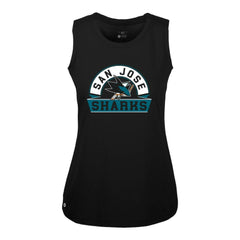 San Jose Sharks Levelwear Women's Macy Banner Arch Tank Top - Black | NHL Clearance