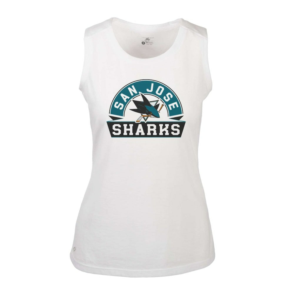 San Jose Sharks Levelwear Women's Macy Banner Arch Tank Top - White | NHL discount