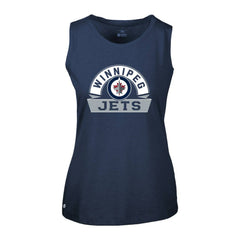 Winnipeg Jets Levelwear Women's Macy Banner Arch Tank Top - Navy | NHL Clearance