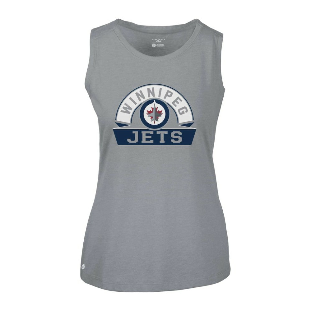 Winnipeg Jets Levelwear Women's Macy Banner Arch Tank Top - Gray | NHL on sale