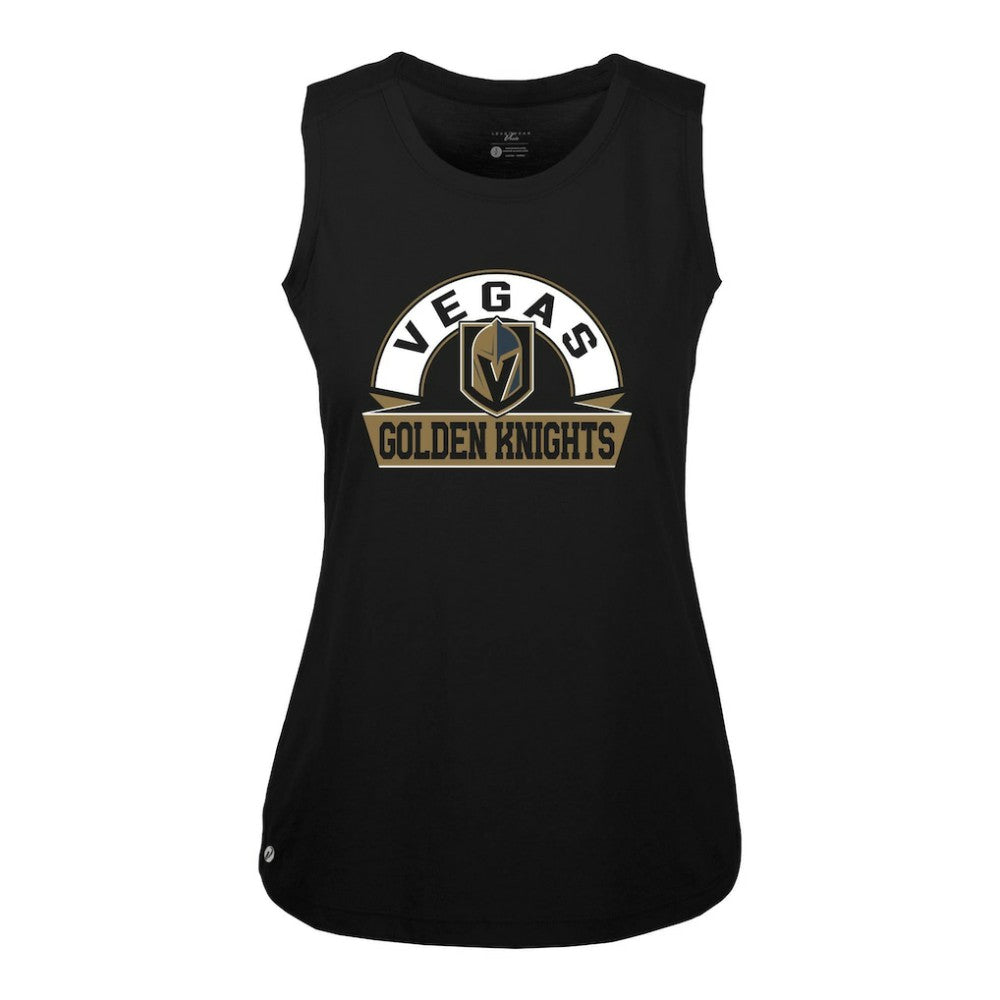 Vegas Golden Knights Levelwear Women's Macy Banner Arch Tank Top - Black | NHL Lifestyle