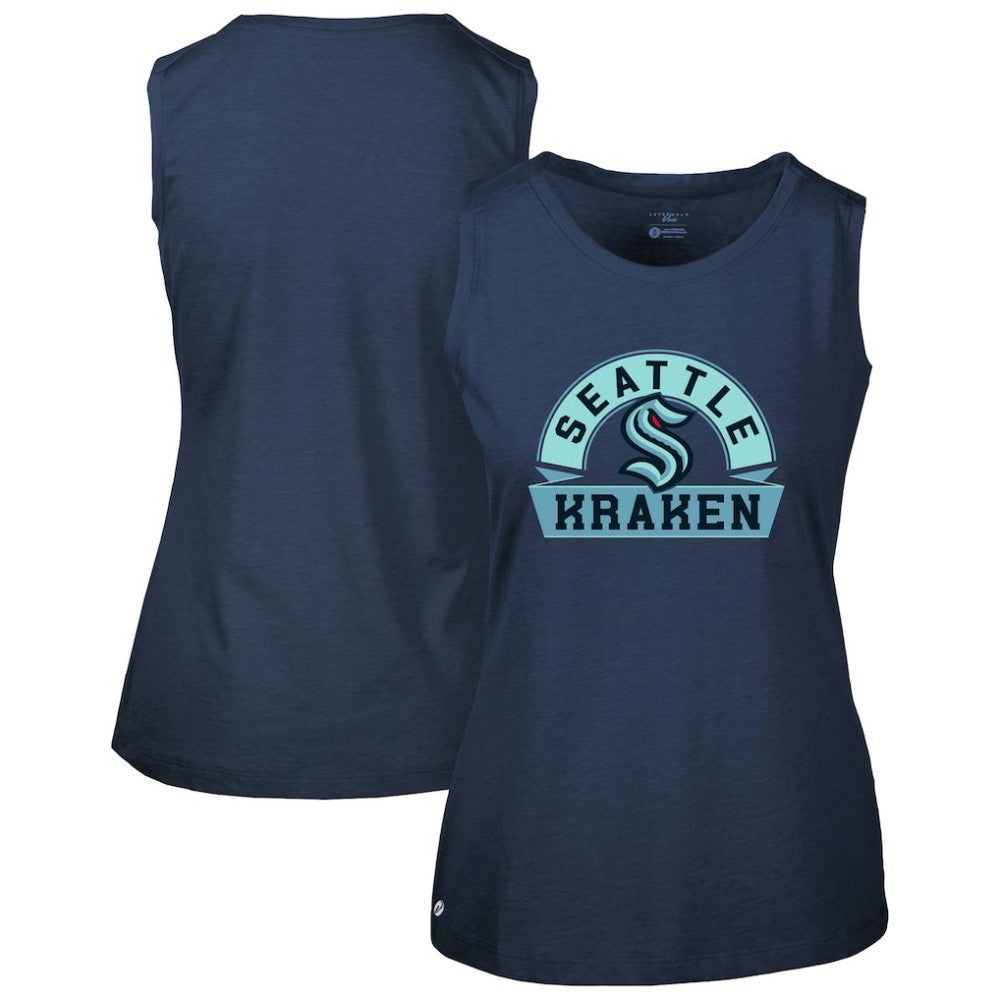 Seattle Kraken Levelwear Women's Macy Banner Arch Tank Top - Deep Sea Blue | NHL near me