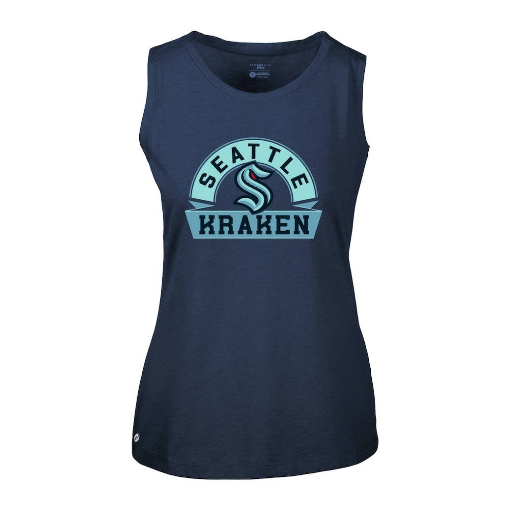 Seattle Kraken Levelwear Women's Macy Banner Arch Tank Top - Deep Sea Blue | NHL near me