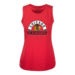 Chicago Blackhawks Levelwear Women's Macy Banner Arch Tank Top - Red | NHL Clearance
