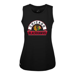 Chicago Blackhawks Levelwear Women's Macy Banner Arch Tank Top - Black | NHL sale