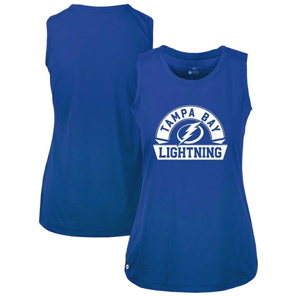 Tampa Bay Lightning Levelwear Women's Macy Banner Arch Tank Top - Royal | NHL near me