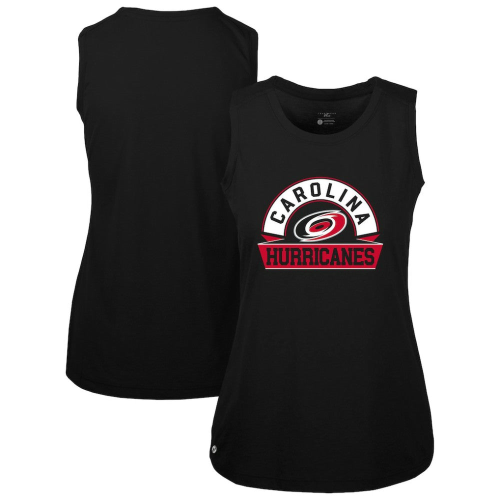 Carolina Hurricanes Levelwear Women's Macy Banner Arch Tank Top - Black | NHL Lifestyle