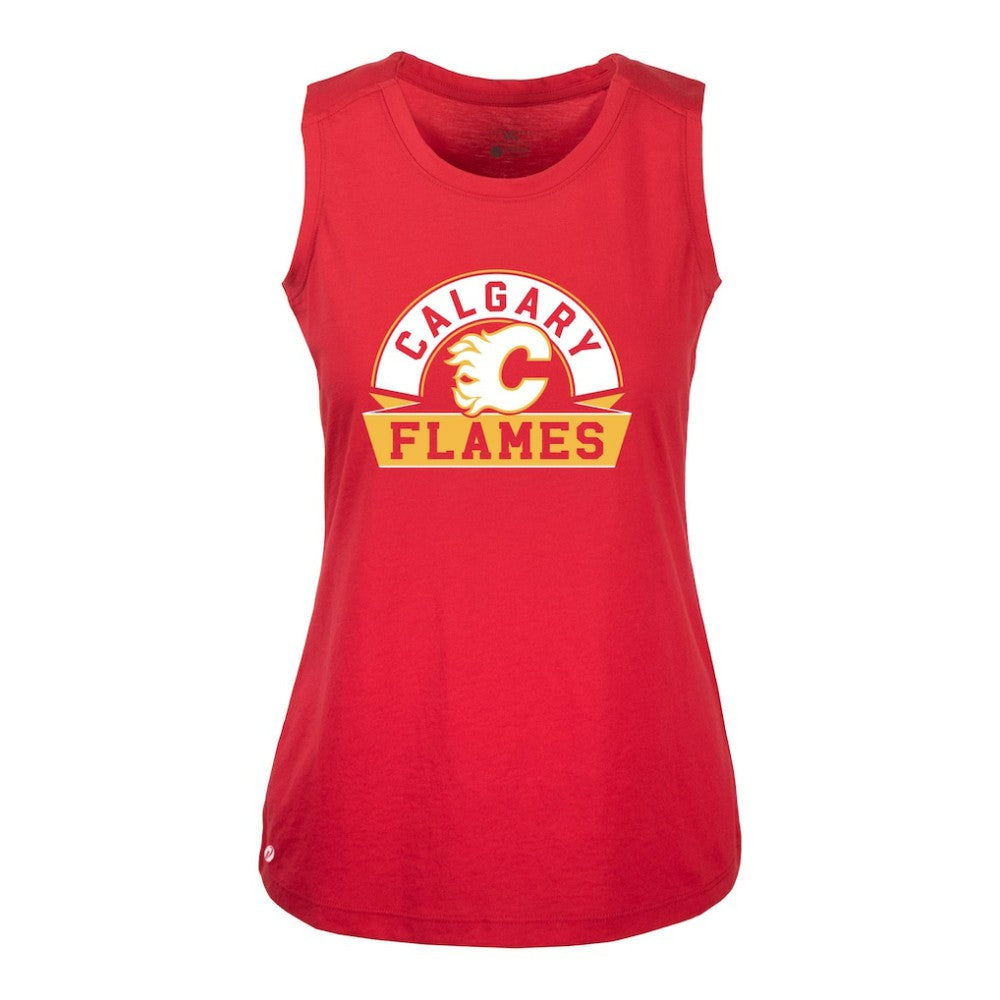 Calgary Flames Levelwear Women's Macy Banner Arch Tank Top - Red | NHL discount