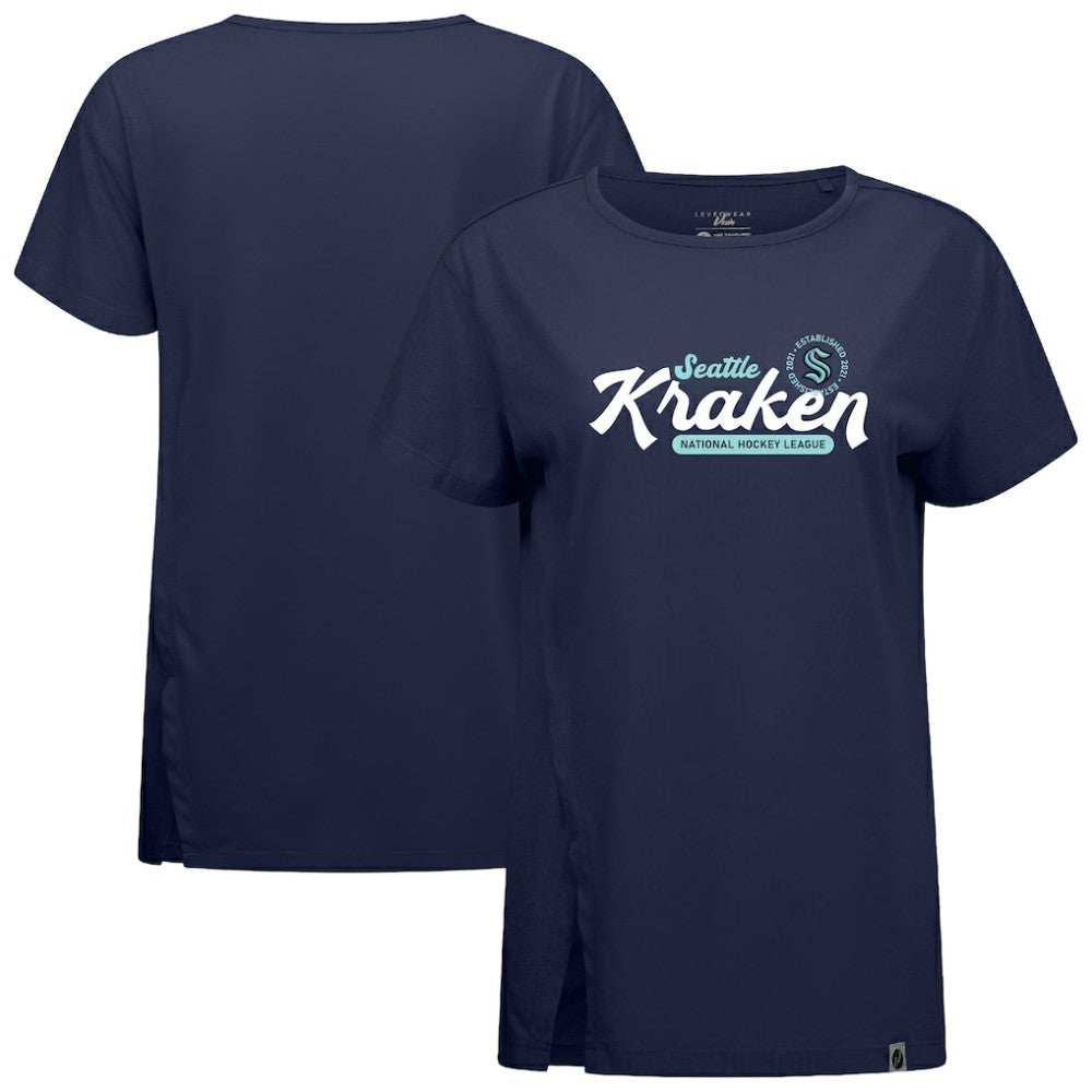 Seattle Kraken Levelwear Women's Influx Monument T-Shirt - Deep Sea Blue | NHL Clearance