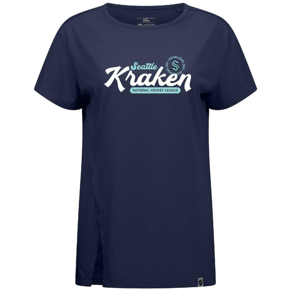 Seattle Kraken Levelwear Women's Influx Monument T-Shirt - Deep Sea Blue | NHL Clearance