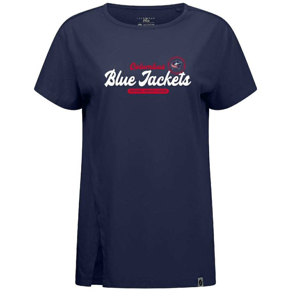 Columbus Blue Jackets Levelwear Women's Influx Monument T-Shirt - Navy | NHL sale