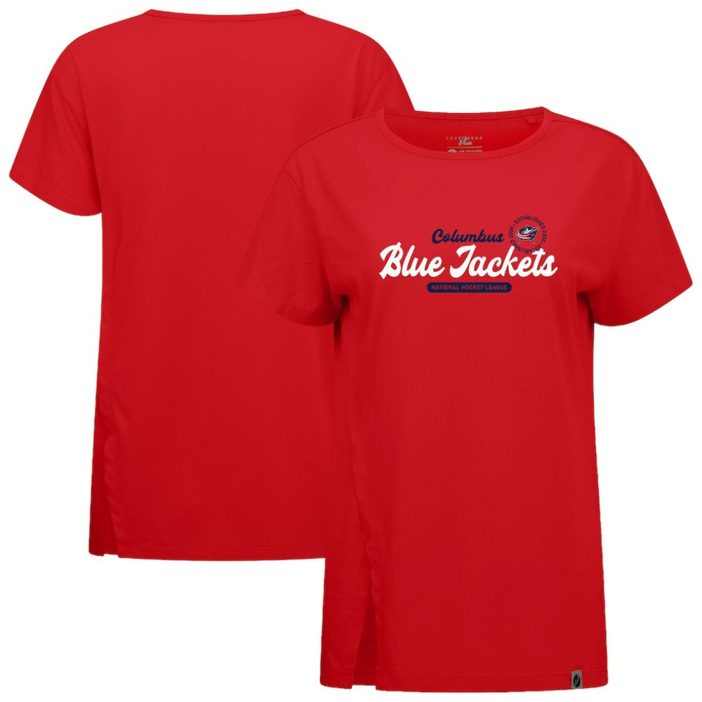 Columbus Blue Jackets Levelwear Women's Influx Monument T-Shirt - Red | NHL Lifestyle