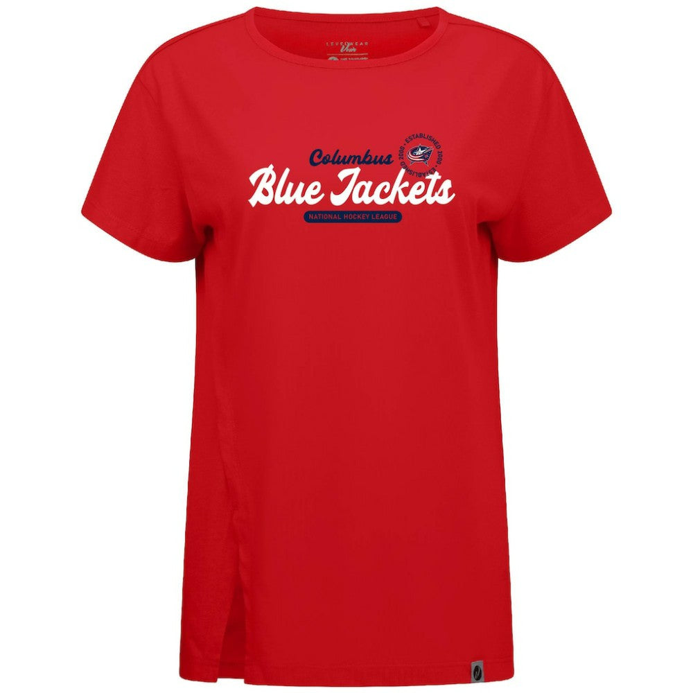 Columbus Blue Jackets Levelwear Women's Influx Monument T-Shirt - Red | NHL Lifestyle
