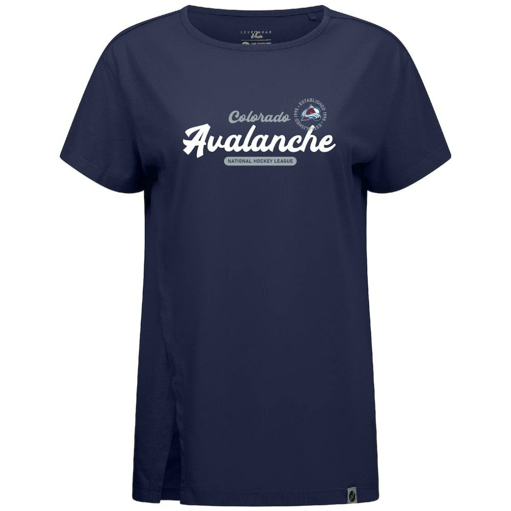 Colorado Avalanche Levelwear Women's Influx Monument T-Shirt - Navy | NHL sale