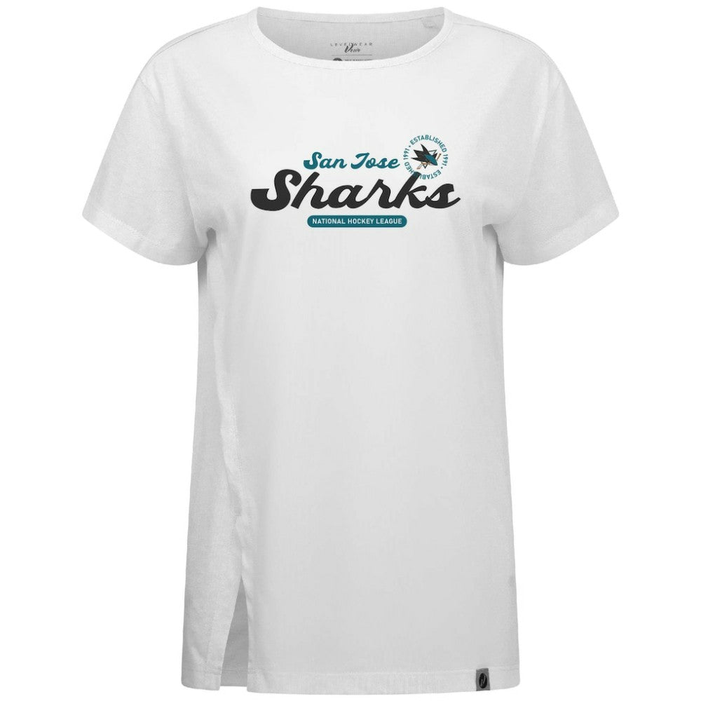 San Jose Sharks Levelwear Women's Influx Monument T-Shirt - White | NHL sale