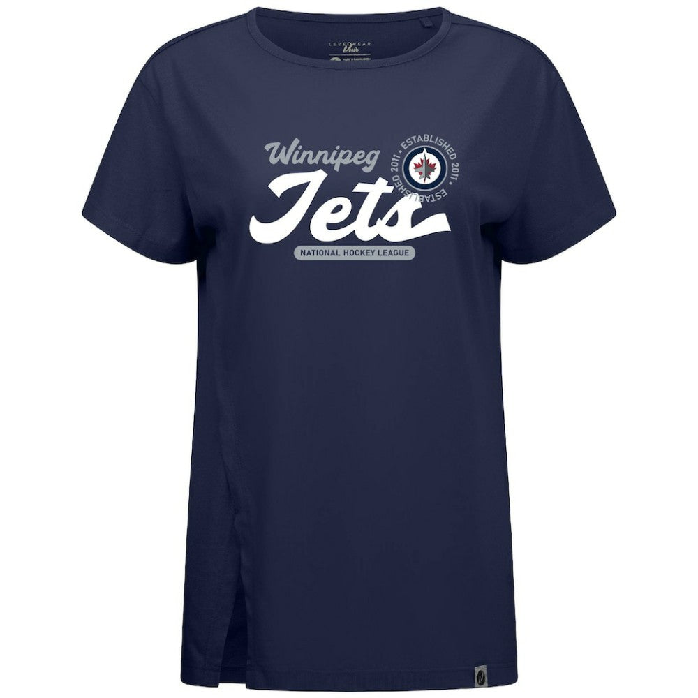 Winnipeg Jets Levelwear Women's Influx Monument T-Shirt - Navy | NHL Clearance