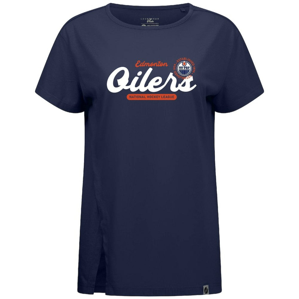 Edmonton Oilers Levelwear Women's Influx Monument T-Shirt - Navy | NHL discount