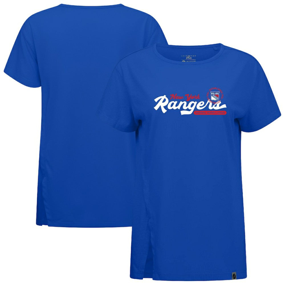 New York Rangers Levelwear Women's Influx Monument T-Shirt - Royal | NHL Clearance