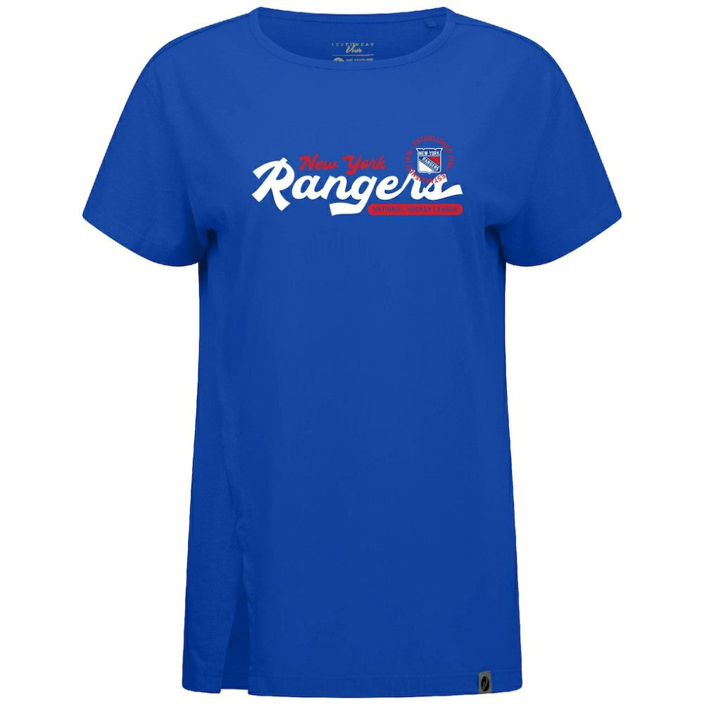 New York Rangers Levelwear Women's Influx Monument T-Shirt - Royal | NHL Clearance