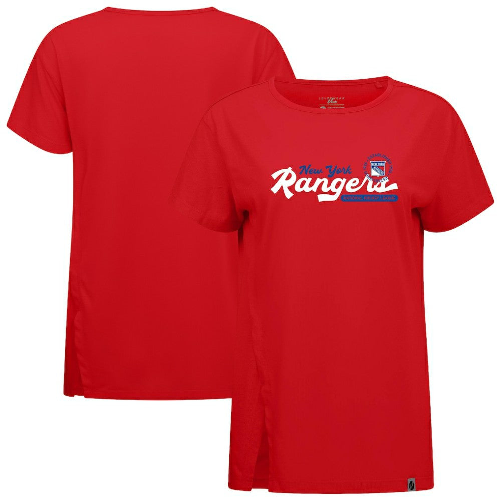 New York Rangers Levelwear Women's Influx Monument T-Shirt - Red | NHL Lifestyle