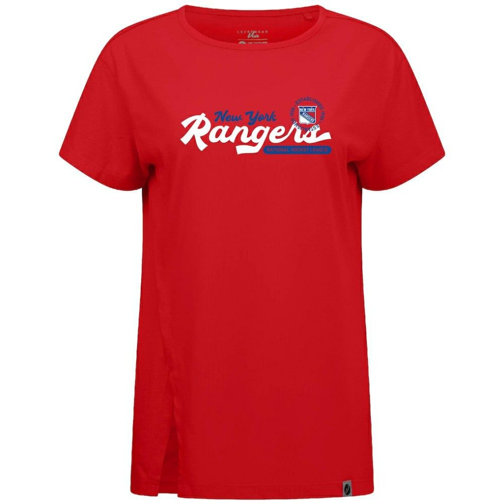 New York Rangers Levelwear Women's Influx Monument T-Shirt - Red | NHL Lifestyle