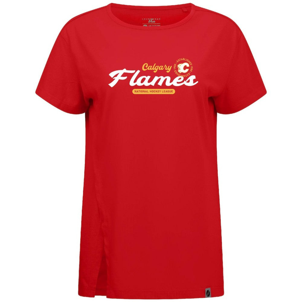 Calgary Flames Levelwear Women's Influx Monument T-Shirt - Red | NHL near me
