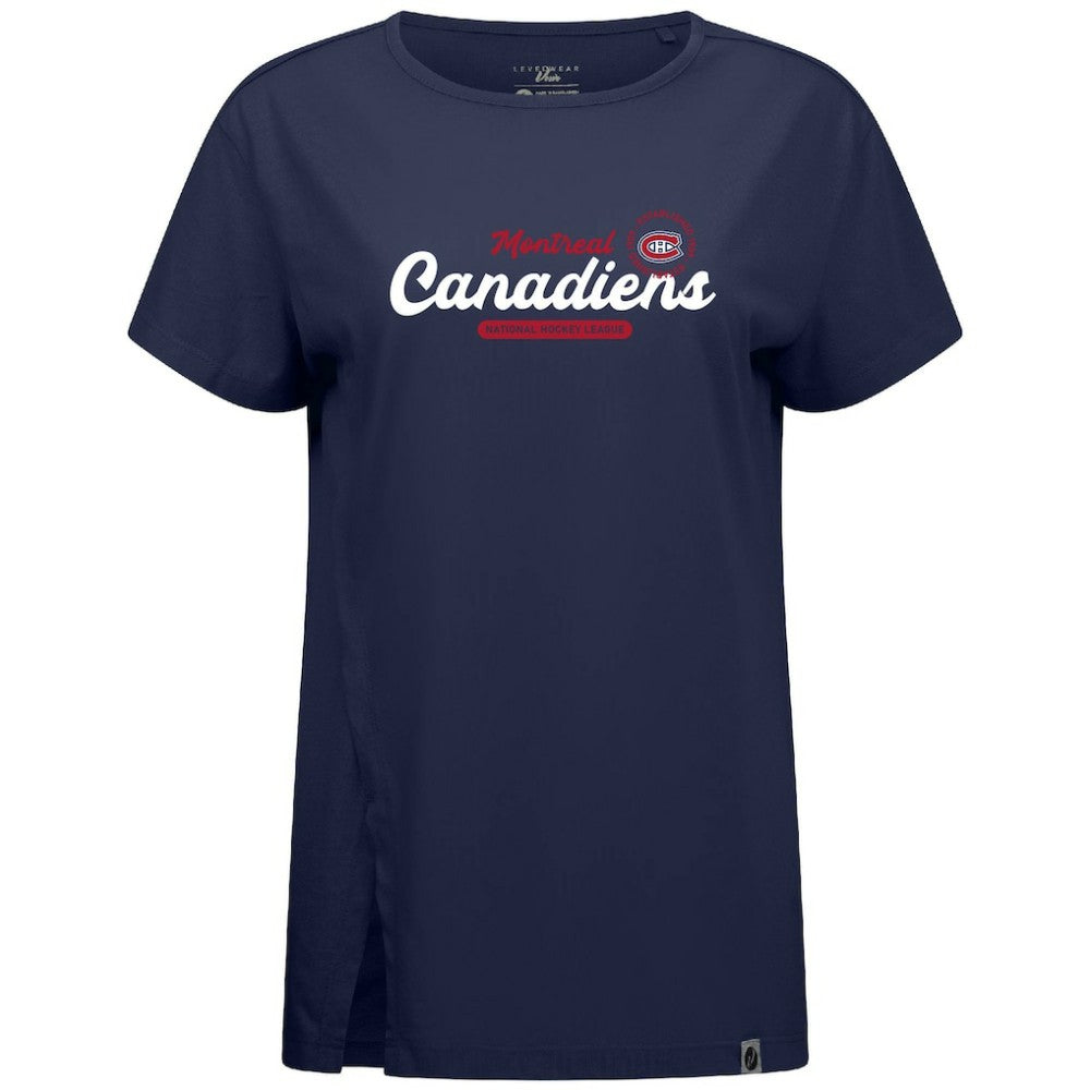 Montreal Canadiens Levelwear Women's Influx Monument T-Shirt - Navy | NHL Clearance