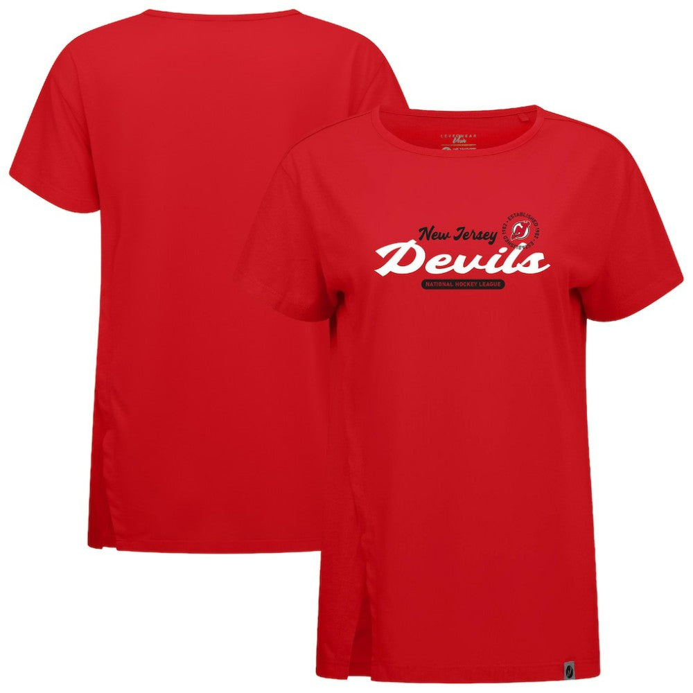 New Jersey Devils Levelwear Women's Influx Monument T-Shirt - Red | NHL online