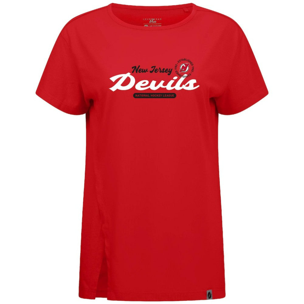New Jersey Devils Levelwear Women's Influx Monument T-Shirt - Red | NHL online