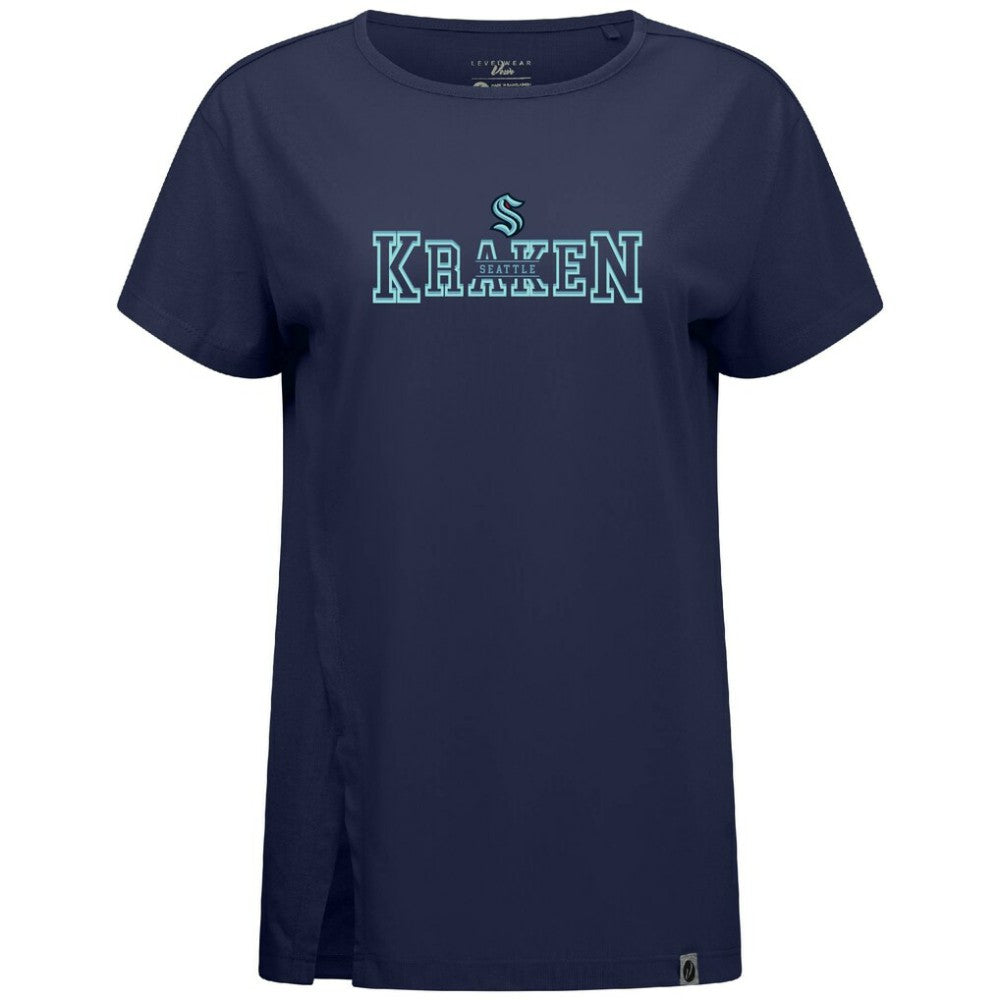Seattle Kraken Levelwear Women's Influx Journey T-Shirt - Deep Sea Blue | NHL discount