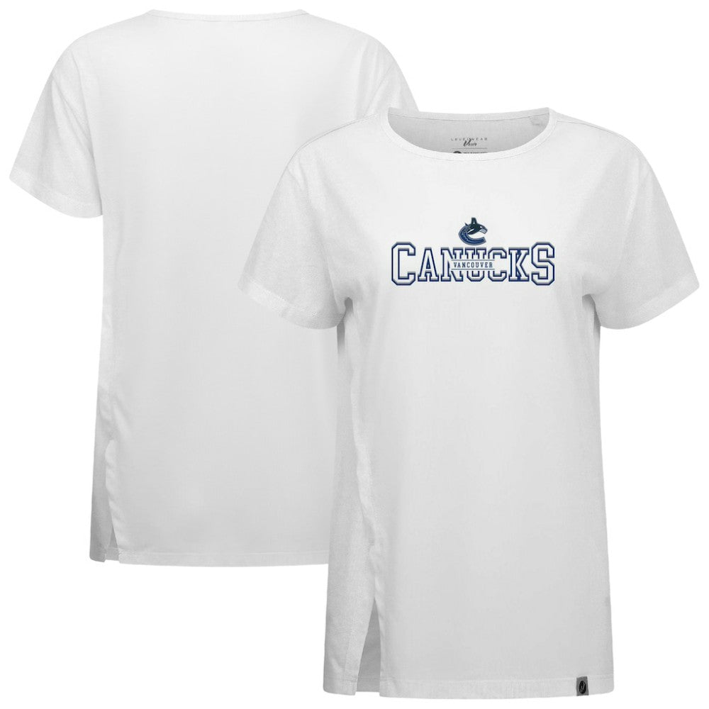 Vancouver Canucks Levelwear Women's Influx Journey T-Shirt - White | NHL Clearance